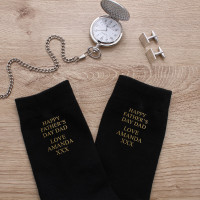 personalised Happy Father's Day Black Socks