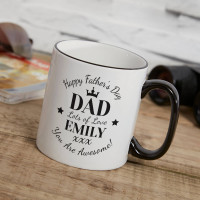 personalised Happy Father's Day Tone Mug Black