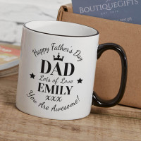 personalised Happy Father's Day Tone Mug Black