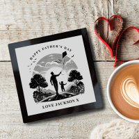 Personalised Black Glass Coaster
