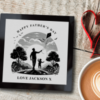 Personalised Black Glass Coaster