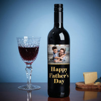 personalised Happy Father's Day Photo Malbec