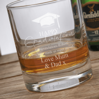 Happy Graduation 290ml Bar Line Old Fashioned Whisky Tumbler
