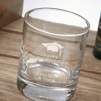 Happy Graduation 290ml Bar Line Old Fashioned Whisky Tumbler