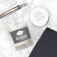 Happy Graduation Cap Sandalwood Candle 