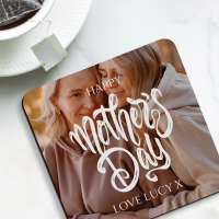 Happy Mothers Day Photo Upload Hardboard Square Coaster 