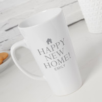 personalised Happy New Home Tall Latte Mug