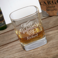 Happy Valentines Day 10oz Square Whisky Tumbler 