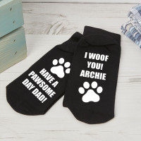 personalised Have a Pawsome Day Black Socks