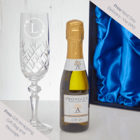 Heart Border Monogram Champagne & Prosecco Miniature Gift Set