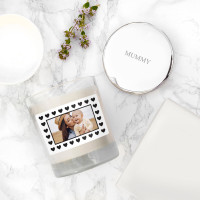 personalised Heart Border Photo Personalised Candle