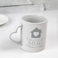 personalised Heart Home Heart Handle Mug
