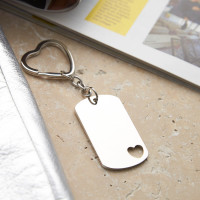 Personalised Heart Dog Tag Keyring 2