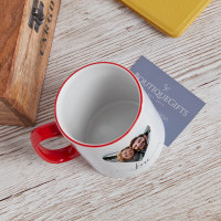 personalised Heart Photo Two Tone Mug Red