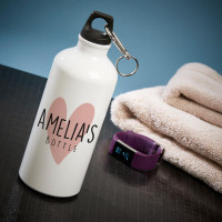 personalised Heart White Water Bottle