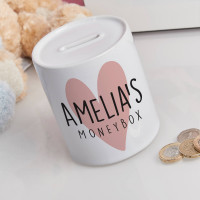 personalised Love Heart Personalised Money Box