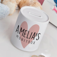 personalised Love Heart Personalised Money Box