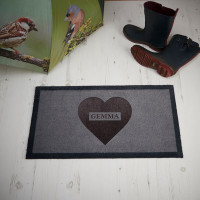personalised heart name doormat