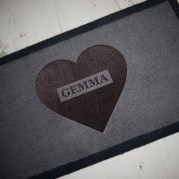 personalised heart name doormat