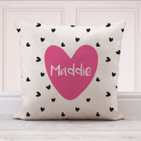 Personalised Hearts Cotton Cushion
