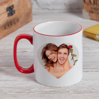 Personalised Two Tone Heart Photo Mug