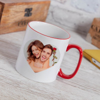 Personalised Two Tone Heart Photo Mug