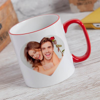 Personalised Two Tone Heart Photo Mug