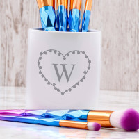 personalised heart monogram pen pot