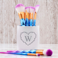 personalised heart monogram pen pot