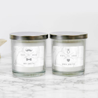 personalised His and Hers Marriage Candles