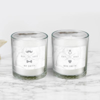 personalised His and Hers Marriage Candles