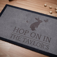 personalised Hop on in Doormat