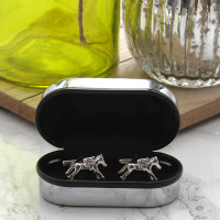 personalised Horse Racing Cufflinks Gift Set