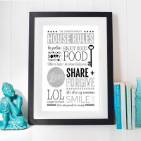 personalised House Family Rules Wall Art