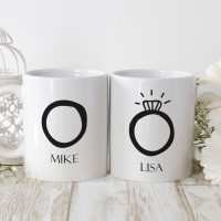 personalised hubby and wifey matching durham mugs