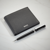 Hugo Boss Black Ballpoint Pen & Wallet