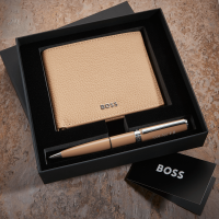 Hugo Boss Camel Ballpoint Pen & Wallet
