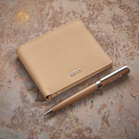 Hugo Boss Camel Ballpoint Pen & Wallet