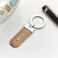 Hugo Boss Classic Camel Grained Key Ring 