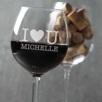 I Heart U Simple 480ml Allegro Wine Glass