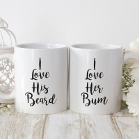 personalised I love his her double mug