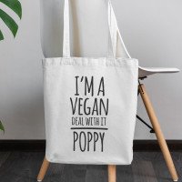 personalised I'm Vegan Canvas Tote Bag