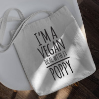 personalised I'm Vegan Canvas Tote Bag