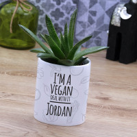 personalised vegan plant pot