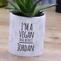 personalised vegan plant pot