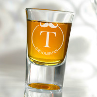 personalised Initial Groomsman Conical Shot Glass