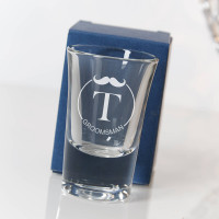 personalised Initial Groomsman Conical Shot Glass