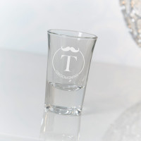 personalised Initial Groomsman Conical Shot Glass