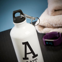 personalised initial white water bottle