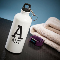 personalised initial white water bottle